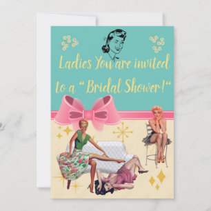 Invitation de style rétro "Fête des mariées"