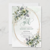 Invitation de style verdure verte poussiéreuse C'e (Devant)
