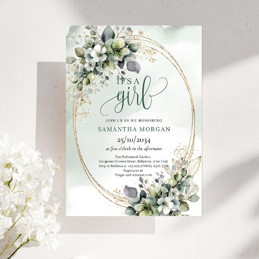 Invitation de style verdure verte poussiéreuse C'e