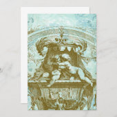 Invitation de style vintage avec des anges chérubi (Devant / Derrière)