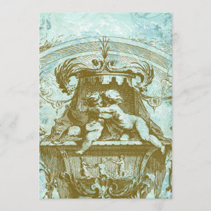 Invitation de style vintage avec des anges chérubi