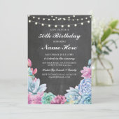 Invitation de Succulents de pastels de fête (Debout devant)