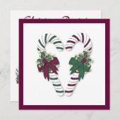 Invitation de sucre de canne de Noël (Devant / Derrière)