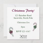 Invitation de sucre de canne de Noël (Dos)