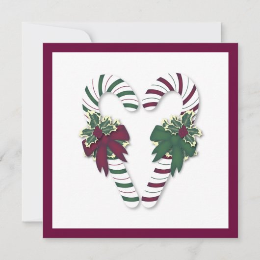 Invitation de sucre de canne de Noël (Devant)