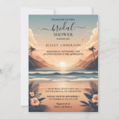 Invitation De Summer Ocean Beach Blue Water Fête des mariées (Devant)