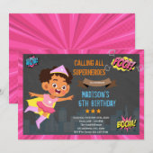 Invitation de super-héros d'enfant africain (Devant / Derrière)