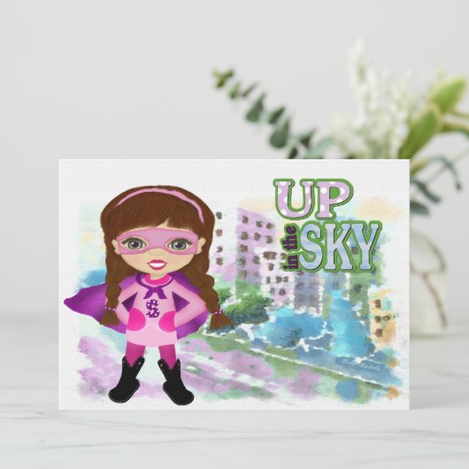 Invitation de superhéros de fille (Debout devant)