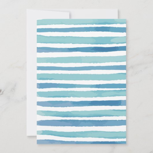 Invitation de surf à l'aquarelle (Dos)