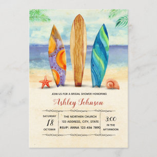 Invitation de surf d'aquarelle