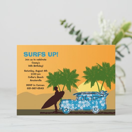 Invitation de surfer Dude (Debout devant)