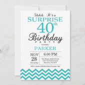 Invitation de surprise d'anniversaire 40 ans Chevr (Devant)