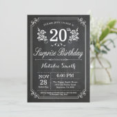 Invitation de surprise d'anniversaire de 20 ans su (Debout devant)