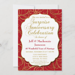 Invitation de surprise d'anniversaire de mariage T