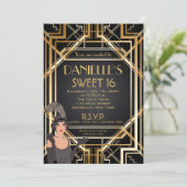 Invitation de Sweet 16 Art Déco inspirée du Grand  (Debout devant)