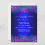 Invitation de Sweet 16 Mascarade Florale Violette  (Dos)
