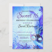 Invitation de sweet 16 sur le thème du masque (Devant)