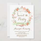 Invitation de Sweet sixteen de  de wreath à fleurs (Devant)
