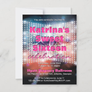 Invitation de Sweet sixteen de feux d'artifice et