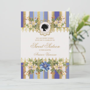 Invitation de Sweet Sixteen de l'ère Régence bleue