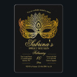 Invitation de sweet sixteen de mascarade de masque<br><div class="desc">Célébrez cet anniversaire spécial avec cette invitation élégante comportant un masque renversant d'or. (Conçu par Freepik). Il est facile customiser la carte avec vos mots, police, couleur de police et choix de six types de papierPas exactement que recherchez-vous ? Tous nos produits peuvent être conçus en fonction du client pour...</div>