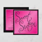 Invitation de sweet sixteen de perles de roses (Devant / Derrière)