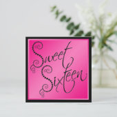 Invitation de sweet sixteen de perles de roses (Debout devant)