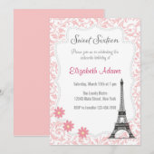 Invitation de sweet sixteen de thème de Paris (Devant / Derrière)