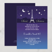 Invitation de sweet sixteen de Tour Eiffel (Devant / Derrière)