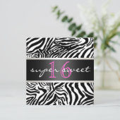 Invitation de sweet sixteen de zèbre (Debout devant)