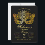 Invitation de Sweet sixteen Mascarade Masquate d'o<br><div class="desc">Célébrez cet anniversaire spécial avec cette élégante invitation avec un magnifique masque en or.Conçu par Freepik). () La carte est facile à customiser avec votre libellé, police, couleur de police et choix de six types de papier.() Pas exactement ce que vous cherchez? Tous nos produits peuvent être conçus sur mesure...</div>