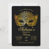 Invitation de Sweet sixteen Mascarade Masquate d'o