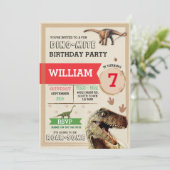 Invitation de T-Rex Dino de fête d'anniversaire de (Debout devant)