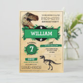 Invitation de T-Rex Dino de fête d'anniversaire de (Debout devant)