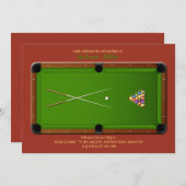 Invitation de table de billard (Devant / Derrière)