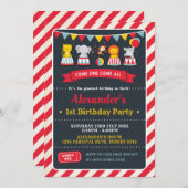 Invitation de tableau d'anniversaire d'animaux de (Devant / Derrière)