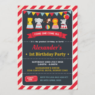 Invitation de tableau d'anniversaire d'animaux de