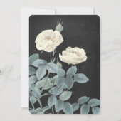 Invitation de tableau de bord à fleurs de rose bla (Dos)