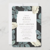 Invitation de tableau de bord à fleurs de rose bla (Devant)