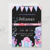 Invitation de tableau de bord d'anniversaire de Ju (Devant)