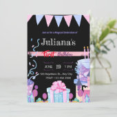 Invitation de tableau de bord d'anniversaire de Ju (Debout devant)