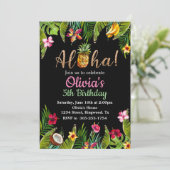Invitation de tableau de bord tropical Aloha (Debout devant)