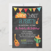 Invitation de tableau noir pour une fête Taco (Devant)