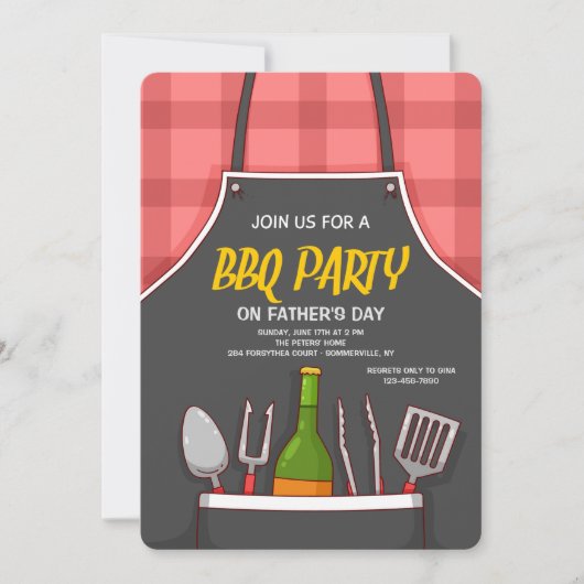 Invitation de tablier BBQ (Devant)