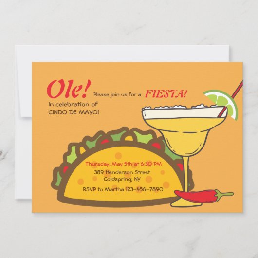 Invitation de tacos et de margaritas (Devant)