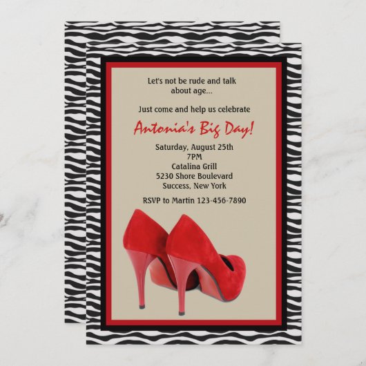 Invitation de talons de fille (Devant / Derrière)