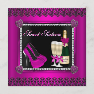 Invitation de talons et de Sweet sixteen de cidre