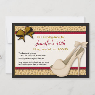 Invitation de Tan Heels et Leopard - Gold rouge