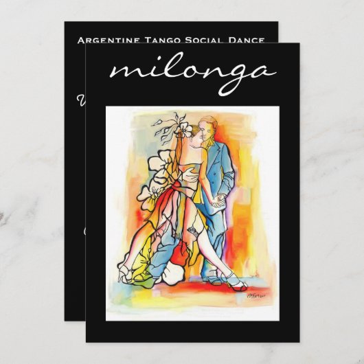 Invitation de Tango Milonga (Devant / Derrière)