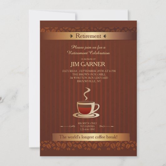 Invitation de tasse de café pour la retraite (Devant)
